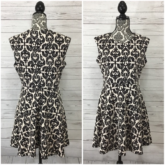 Ark & Co. Sleeveless Damask Textured A-Line Dress - Picture 3 of 8